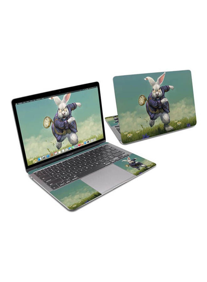 Generic White Rabbit Skin Cover For Macbook Air 13 Multicolour 