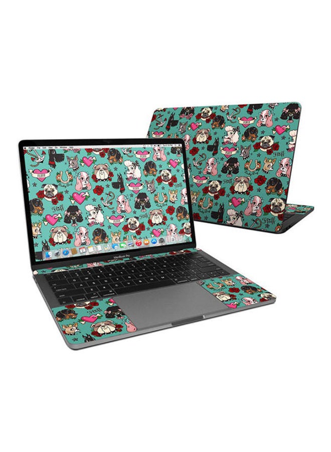 Tattoo Dogs Skin Cover For Macbook Pro Pre 2020 Multicolour 