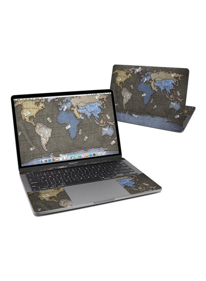 Jean Map Skin Cover For Macbook Pro Multicolour