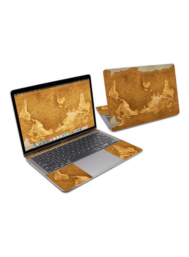 Upside Down Map Skin Cover For Macbook Air 13 Multicolour