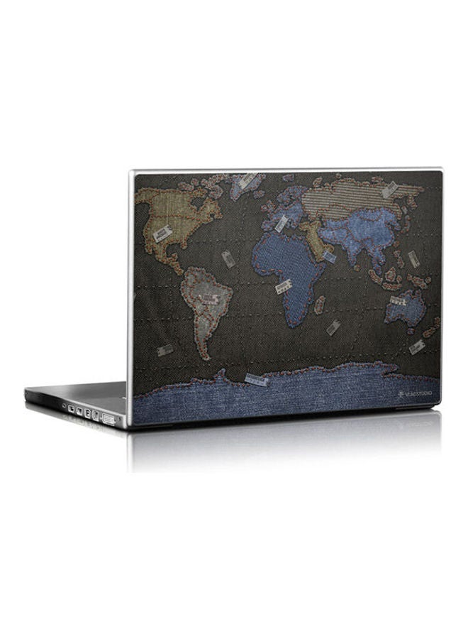 Jean Map Skin Cover For Laptop Universal Fit Multicolour