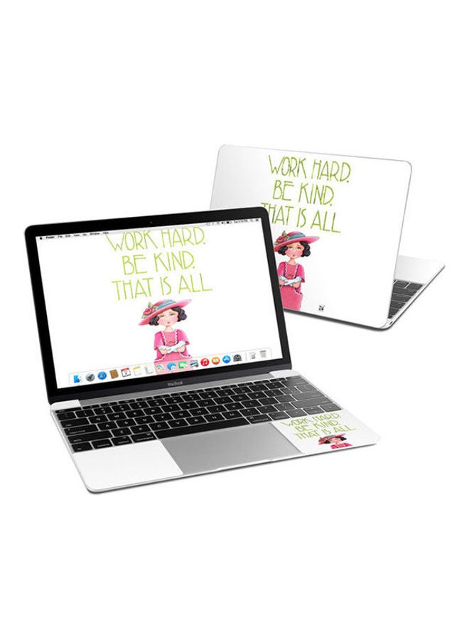 Work Hard Skin Cover For Macbook Multicolour