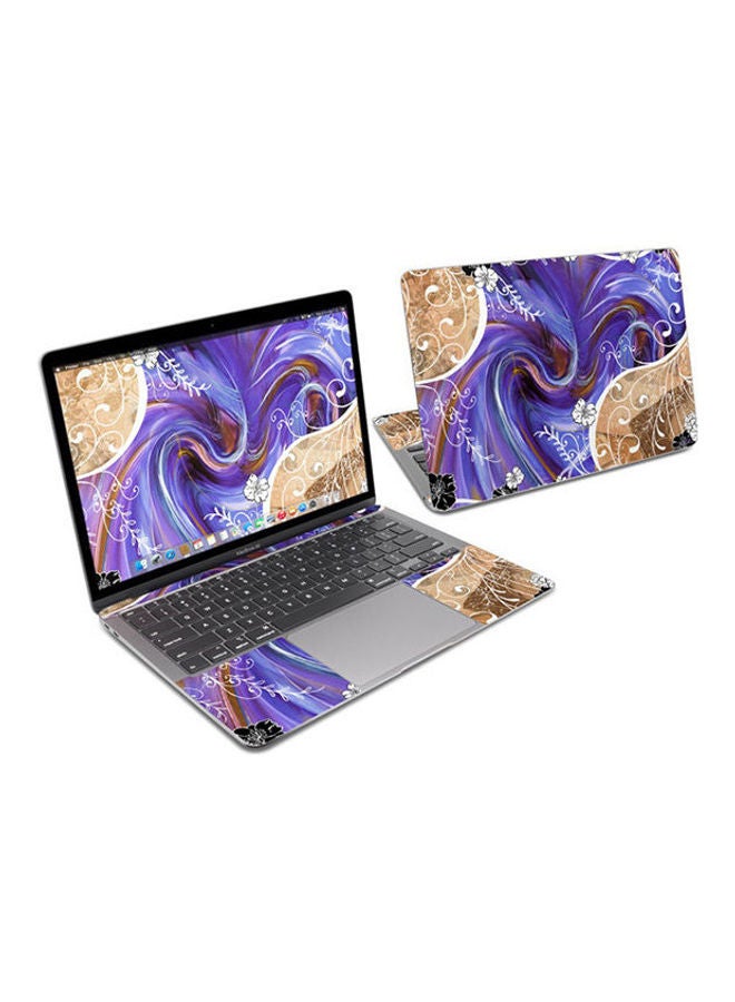 Purple Waves Skin Cover For Macbook Air Multicolour 