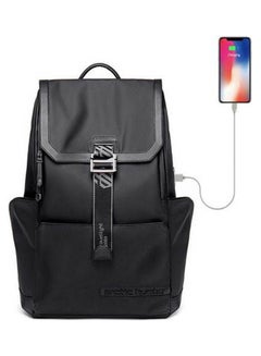 Laptop Business Fashion Travel Waterproof Usb Outport Backpack Bag, Black