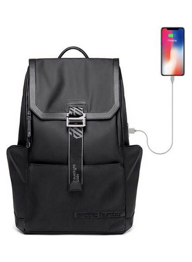 ARCTIC HUNTER - Laptop Business Fashion Travel Waterproof Usb Outport Backpack Bag, Black - Image 1