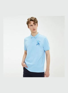 Embroidered 3D Lion Logo Detail Polo Blue