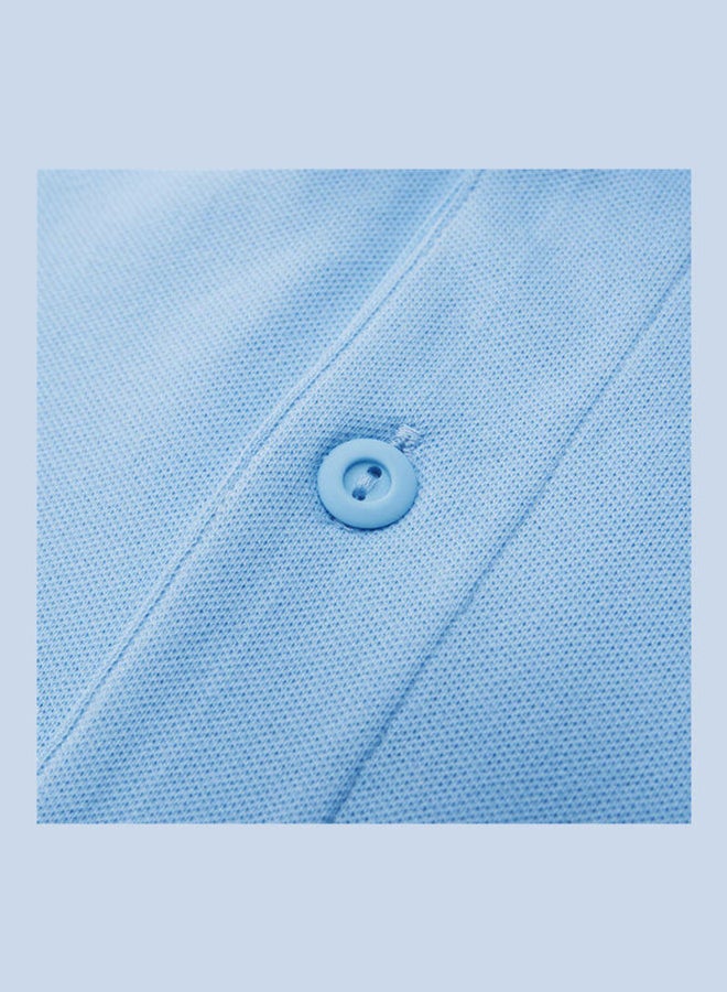 GIORDANO - Embroidered 3D Lion Logo Detail Polo Blue - Image 1