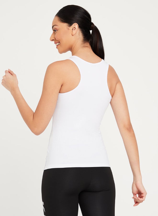 Contrast Stitch Detail Activewear Tank Top White - v1639287443/N51790177V_4