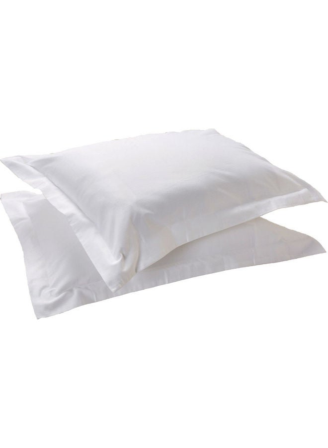 Oxford King Pillowcase 2PC Set- 350TC 100% Long Staple Cotton Sateen, Luxury Quality DHK-PC-350T- KNG Cotton White 50x90cm 