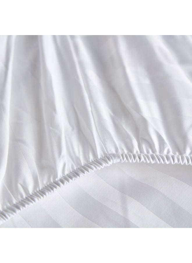 Hotel Linen Klub Fitted Sheet Cotton White 150x200+30cm  - Image 4