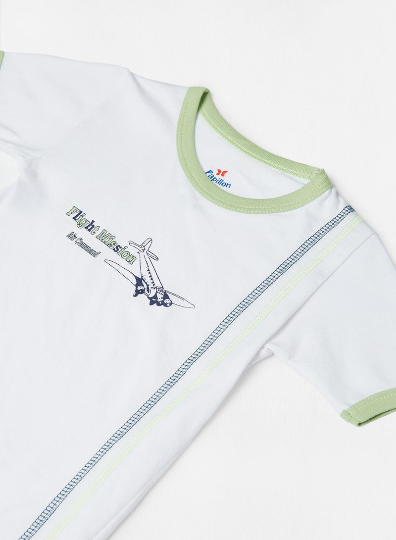 Papillon - Kids/Teen Slogan Print T-Shirt Set Green - Image 1