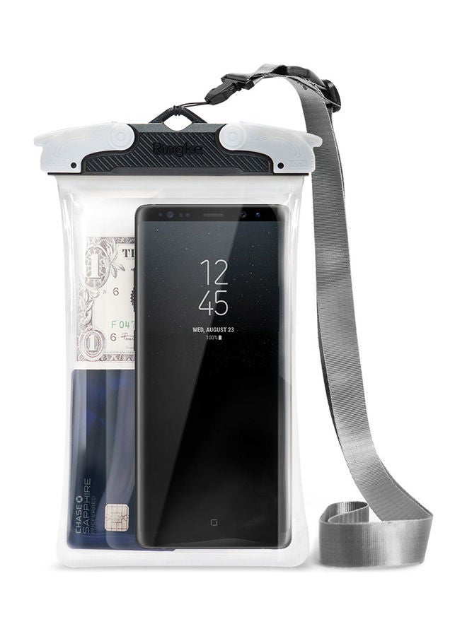 Ringke Waterproof Phone Case IPX8 Sealed Clear Dry Bag with Lanyard Strap for iPhone, Samsung, Huawei White  - Image 1
