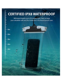 Ringke Waterproof Phone Case IPX8 Sealed Clear Dry Bag with Lanyard Strap for iPhone, Samsung, Huawei White  - Image 2