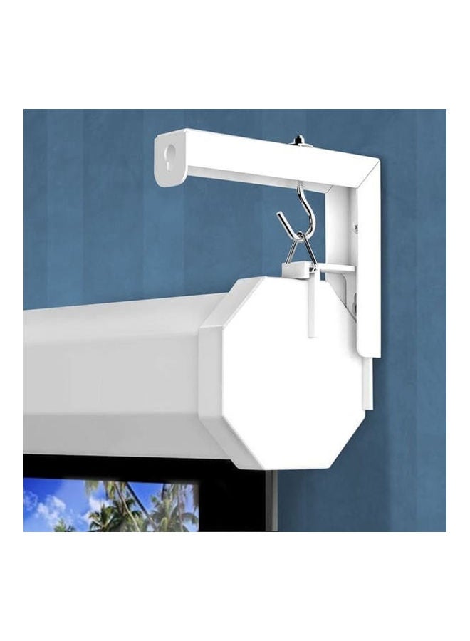 Wownect Adjustable Projector Screen 6 inch Mounting L-Bracket Wall Mount With Hook White  - Image 2