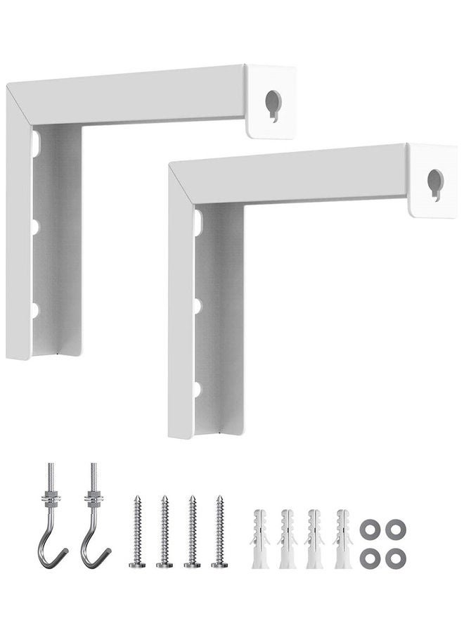 Wownect Adjustable Projector Screen 6 inch Mounting L-Bracket Wall Mount With Hook White  - Image 5