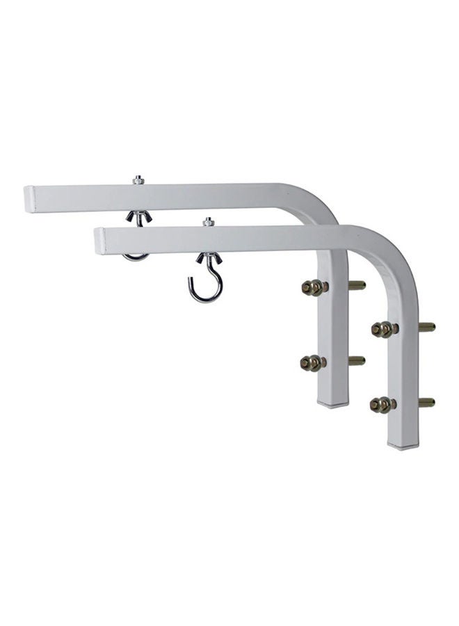 Wownect - Adjustable Projector Screen 10 inch Mounting L-Bracket Wall Mount With Hook White - Image 1