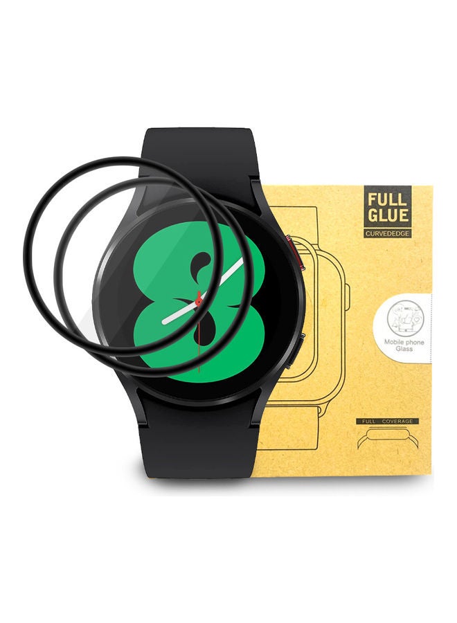 O Ozone 2 Pack Tempered Glass Protector for Samsung Galaxy Watch 4 44mm Clear - Image 1