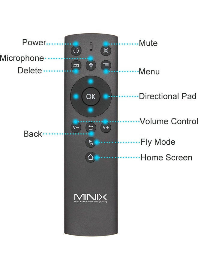 Minix - NEO M2 2.4G Motion Air Mouse Remote with Voice Six-Axis Gyroscope Remote for Smart TV Box, PC Black - Image 1