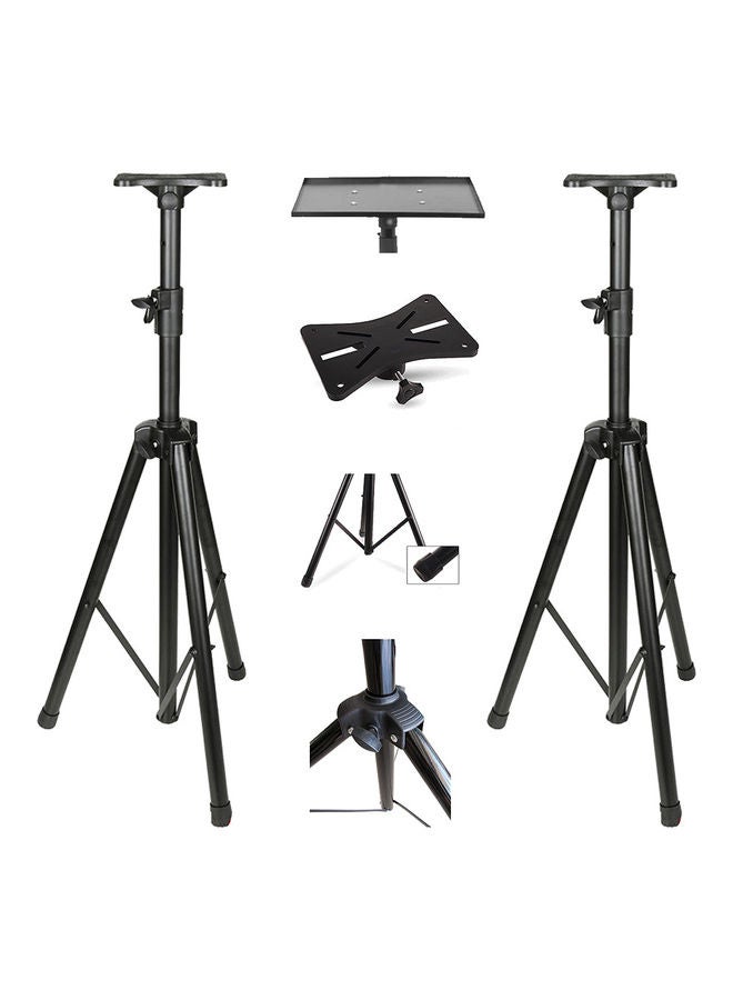 Wownect Pack of 2 Multi-Functional Tripod with Mounting Bracket and Rack Tray Black  - Image 1