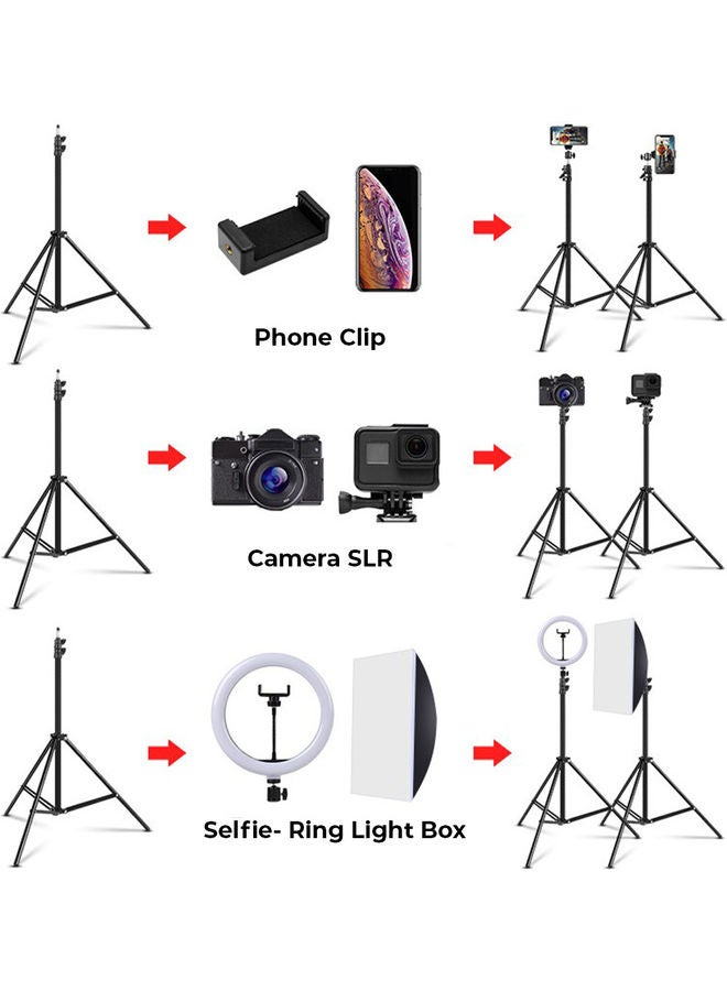 O Ozone - Professional Photography Studio Light Stand Tripod for Reflectors, Lights, Umbrellas, DSLR 1/4 inch Thread Mount Black - Image 1