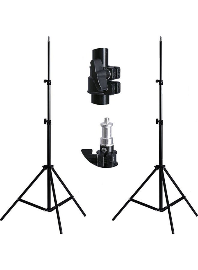 O Ozone Pack of 2 Professional Photography Studio Light Stand Tripod for Reflectors, Lights, Umbrellas, DSLR 1/4 inch Thread Mount Black - Image 1