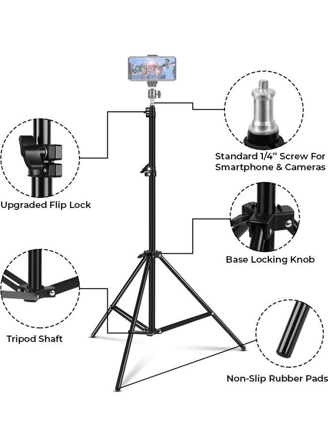 O Ozone Pack of 2 Professional Photography Studio Light Stand Tripod for Reflectors, Lights, Umbrellas, DSLR 1/4 inch Thread Mount Black - Image 5