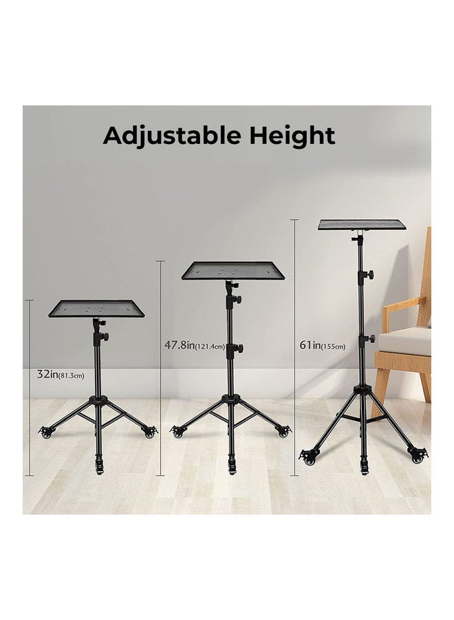 Wownect - Pack of 2 Universal Workstation Projector Tripod Stand with Wheels Black - Image 1