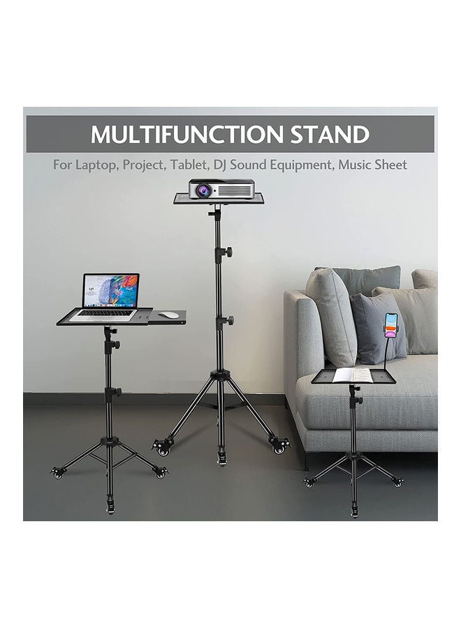 Wownect - Pack of 2 Universal Workstation Projector Tripod Stand with Wheels Black - Image 1