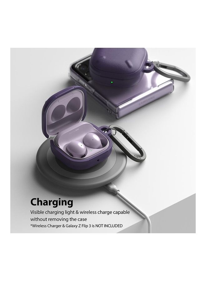 Ringke Hard PC Shockproof Onyx Case With Keychain For Samsung Galaxy Buds 2/Galaxy Buds Pro/Buds Live Purple - Image 4