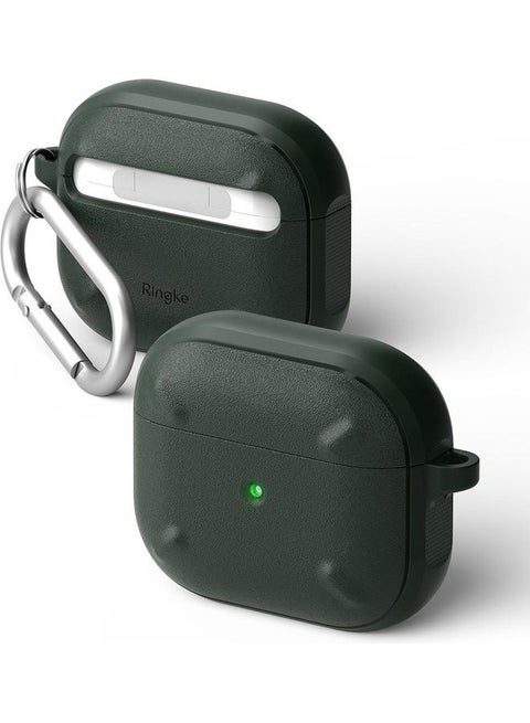 Protective Shockproof Onyx Case with Keychain Carabiner for Apple AirPods 3rd Gen Dark Green