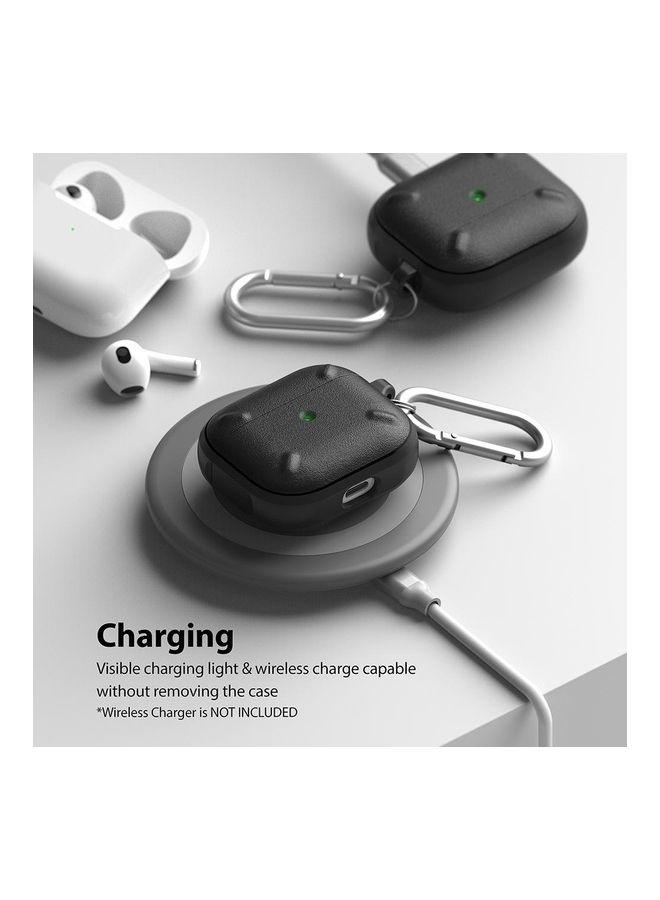 Protective Shockproof Onyx Case with Keychain Carabiner for Apple AirPods 3rd Gen Dark Green