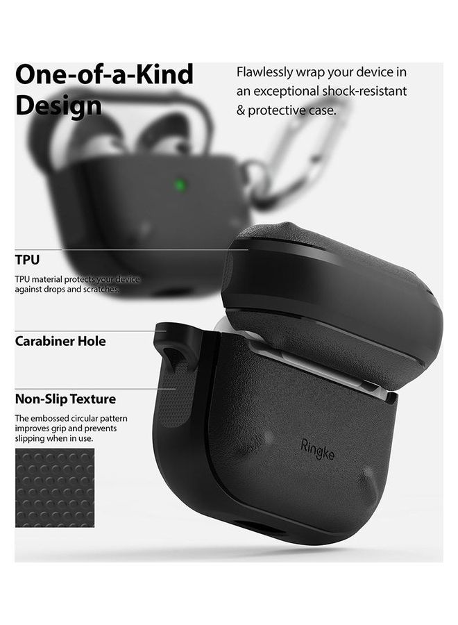 Protective Shockproof Onyx Case with Keychain Carabiner for Apple AirPods 3rd Gen Dark Green