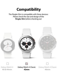 Ringke 2 Piece Premium PC Hard Anti-Scratch Full Edge Rugged Slim Case for Samsung Galaxy Watch 4 Classic 42mm Clear/White  - Image 2