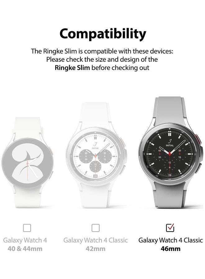 رينجك مجموعة أغطية حماية متينة مضادة للخدش بحافة كاملة من قطعتين لهاتف سامسونج جالاكسي 4 كلاسيك مقاس 46 مم شفاف/ أسود - Image 2