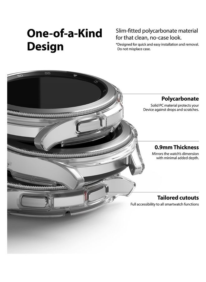 رينجك مجموعة أغطية حماية متينة مضادة للخدش بحافة كاملة من قطعتين لهاتف سامسونج جالاكسي 4 كلاسيك مقاس 46 مم شفاف/ أسود - Image 3