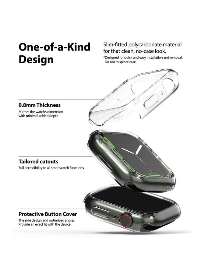 Ringke 2 Piece Premium PC Anti-Scratch Full Edge Rugged Slim Case for Apple Watch Series 7 41mm Clear/Matte Black - Image 3