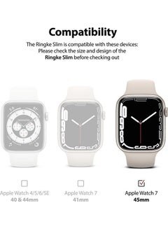 Ringke 2 Piece Premium PC Anti-Scratch Full Edge Rugged Slim Case for Apple Watch Series 7 45mm Clear  - Image 2