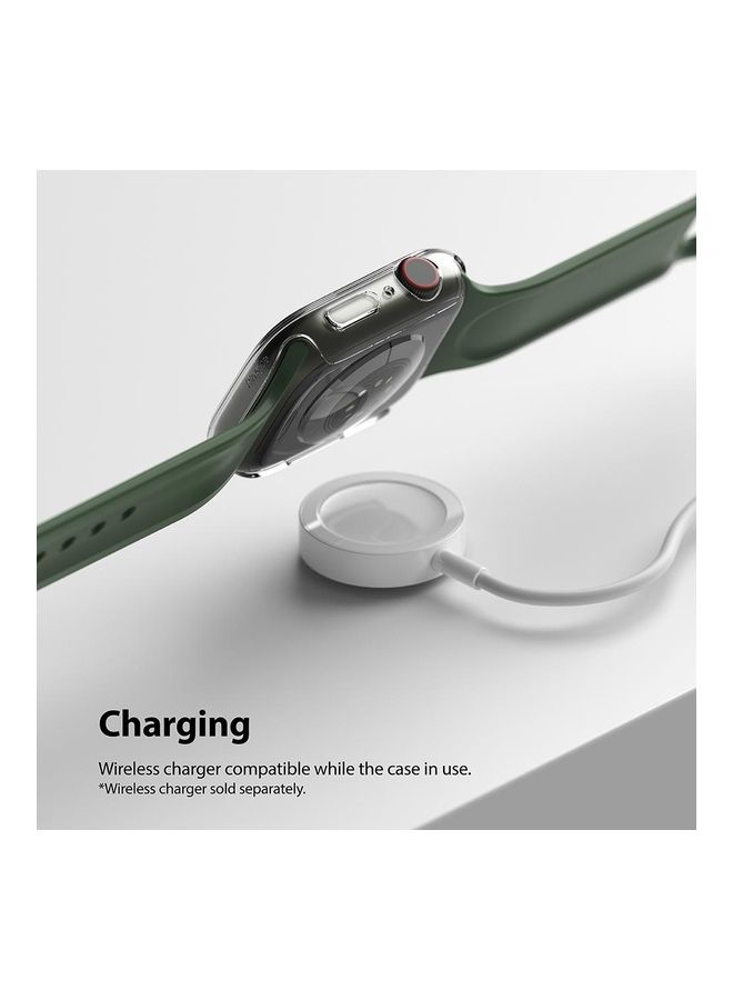 رينجك قطعتان من غطاء حماية رفيع ومتين ومقاوم للخدش بحافة كاملة من البولي كربونات لساعة أبل سيريس 7 مقاس 41 مم شفاف/أزرق ميتاليك - Image 4