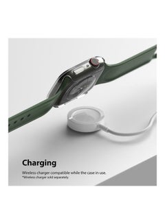 Ringke 2 Piece Premium PC Anti-Scratch Full Edge Rugged Slim Case for Apple Watch Series 7 45mm Clear/Deep Green  - Image 5