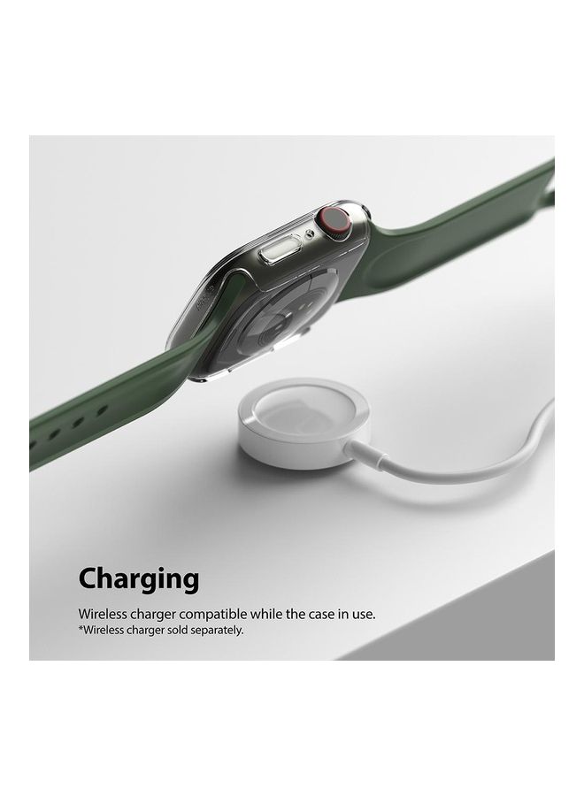 Ringke 2 Piece Premium PC Anti-Scratch Full Edge Rugged Slim Case for Apple Watch Series 7 45mm Clear/Deep Green - Image 5