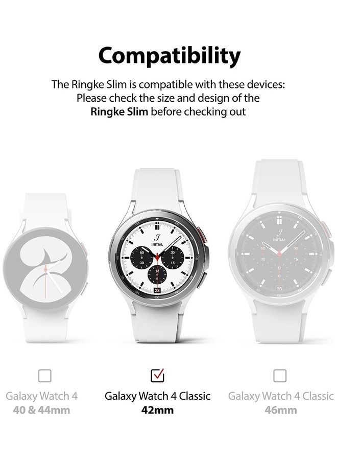 Ringke 2 Piece Premium PC Hard Anti-Scratch Full Edge Rugged Slim Case for Samsung Galaxy Watch 4 Classic 42mm Clear  - Image 2