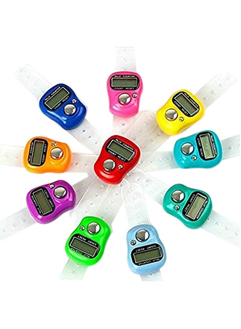 10-Piece Digital Electronic Finger Tally Counter Multicolour