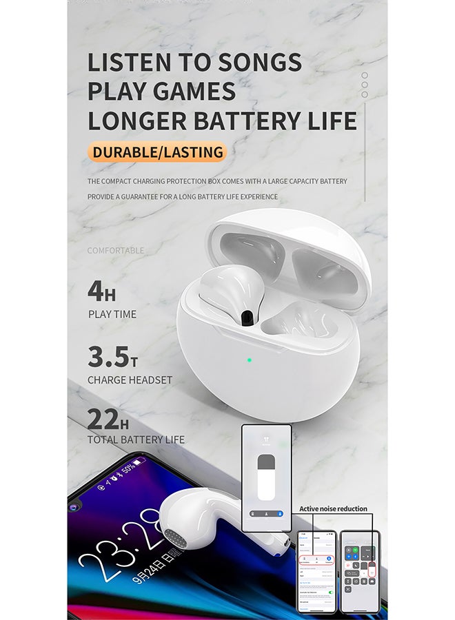 MARGOUN Pair of Wireless Bluetooth Earphones With Charging Case White - Image 4