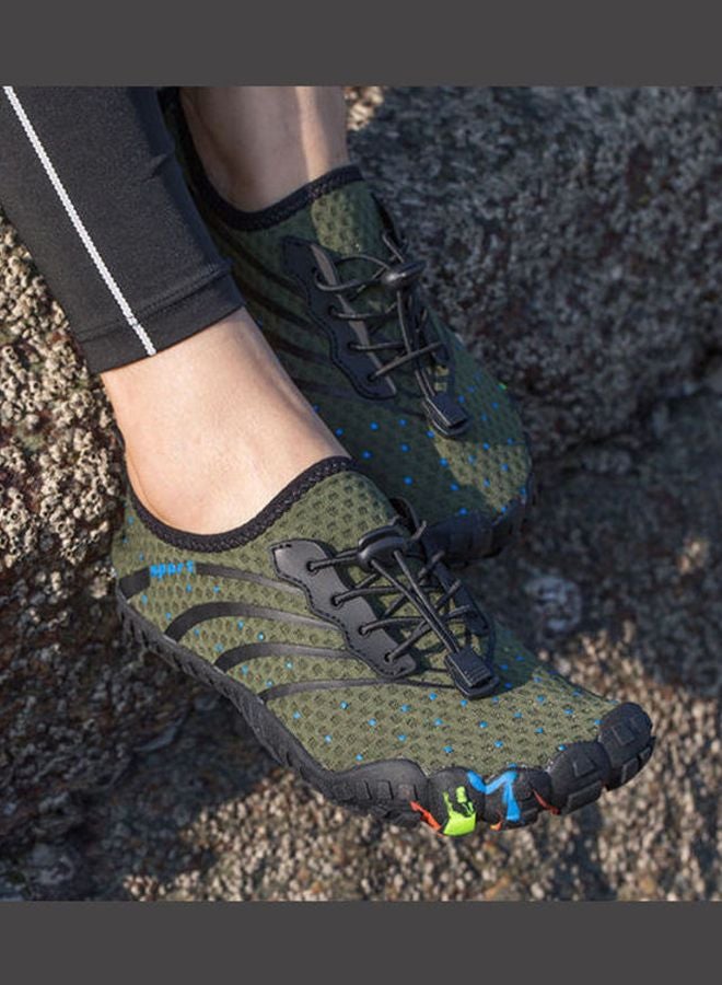 Beauenty Men's Lace-Up Beach Wading Shoes Green - Image 4