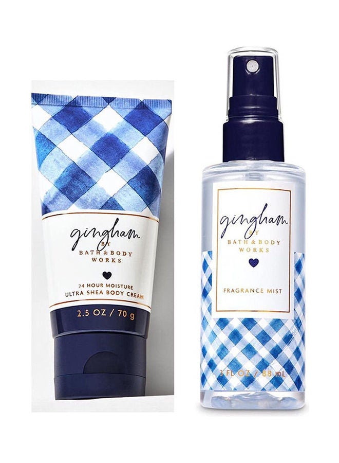 باث آند بودي وركس Gingham Travel Size Fine Fragrance Mist 88 Ml Travel Size Body Cream White 70 ggrams