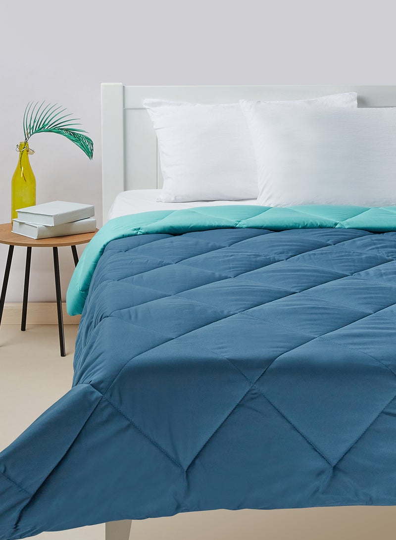 Amal - Comforter Queen Size All Season Everyday Use Bedding Set Extra Soft Microfiber Single Piece Reversible Comforter   Blue/Aquifier Polyester Blue/Aquifier - Image 1