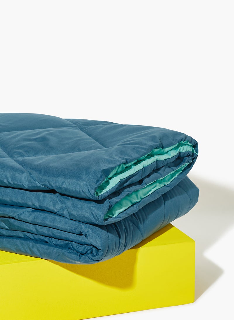Amal - Comforter Queen Size All Season Everyday Use Bedding Set Extra Soft Microfiber Single Piece Reversible Comforter   Blue/Aquifier Polyester Blue/Aquifier - Image 1