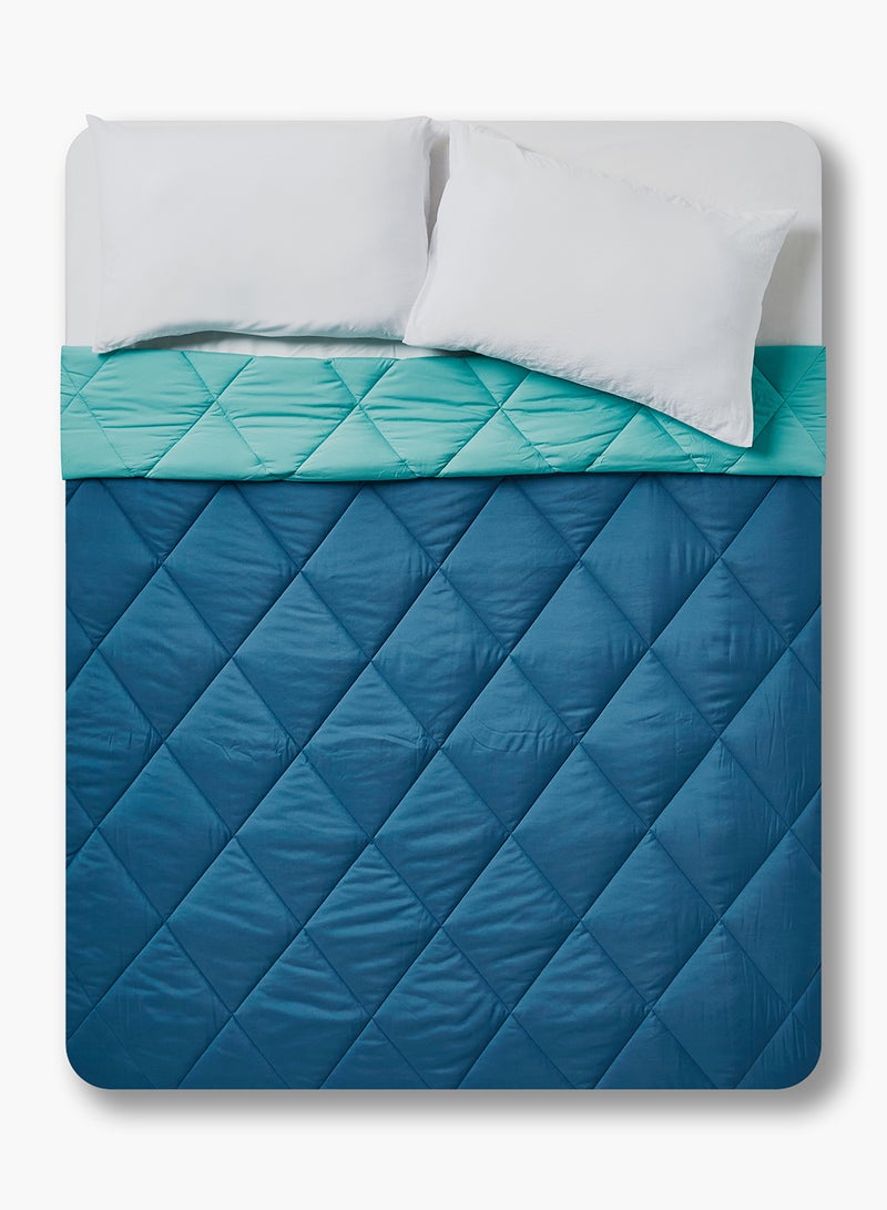 Amal - Comforter Queen Size All Season Everyday Use Bedding Set Extra Soft Microfiber Single Piece Reversible Comforter   Blue/Aquifier Polyester Blue/Aquifier - Image 1
