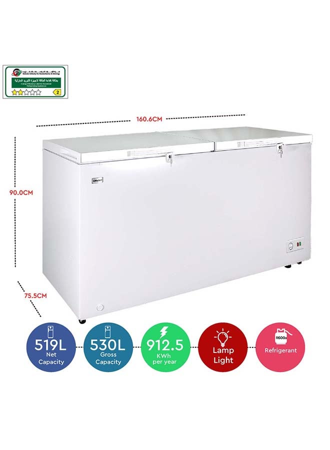 نوبل مجمد ذو بابين 519 L 220 W NCF556 أبيض  - Image 4