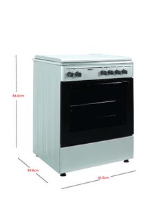 Nobel 60 x 60 Electric & Gas Cooker, 2 Gas Burner, 2 Hot Plate, Electric Grill & Electric Oven, 6 Knob Control, Manual Ignition, Stainless Steel Lid, Inner Light, 59.8 x 61 x 86 cm, Silver, Made In Turkey NGC7222 Silver  - Image 2